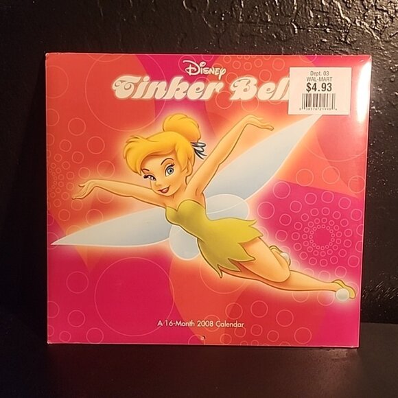 Vintage Disney Tinker Bell 2008 16-Month Calendar, New Sealed - Picture 1 of 5